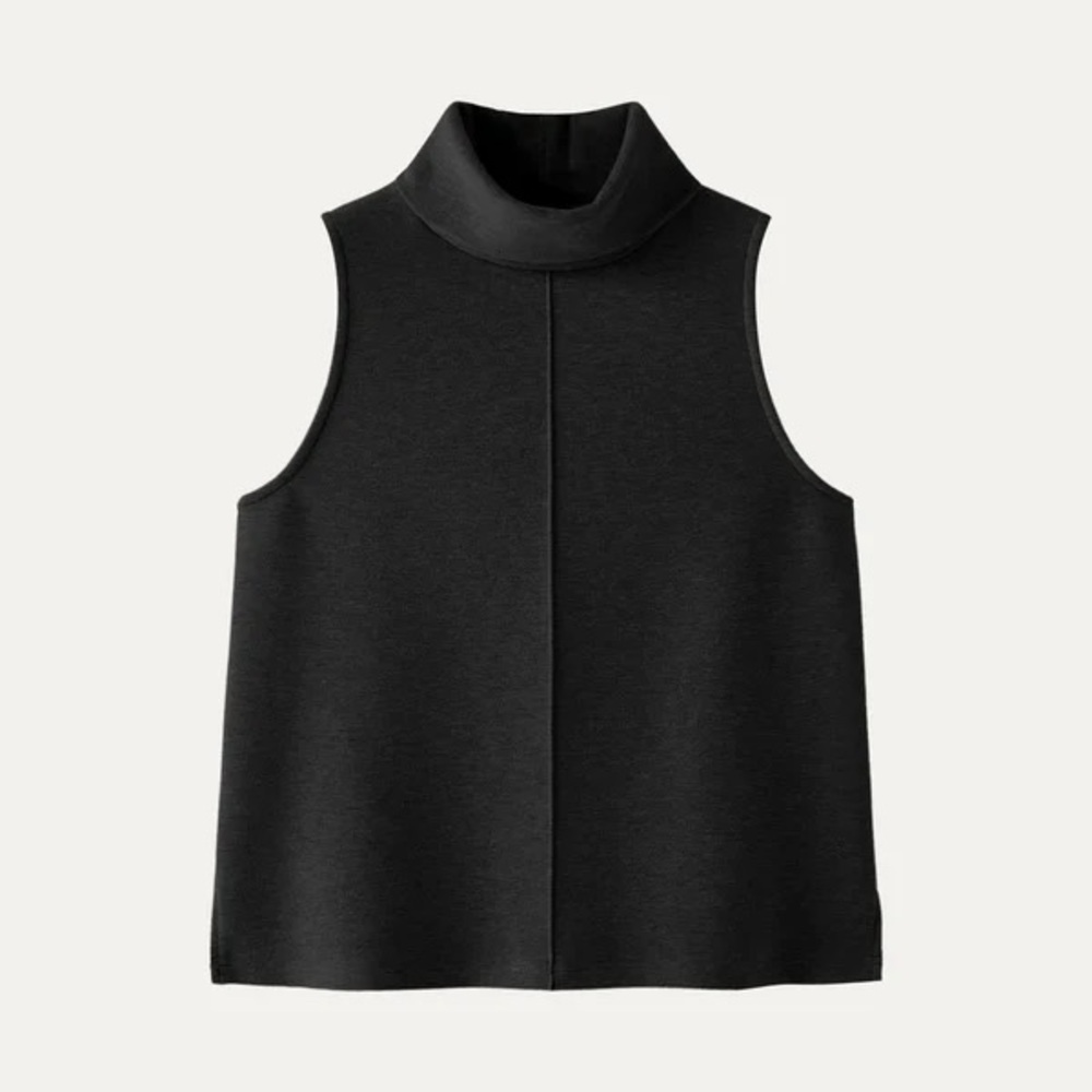 OGL Black Sleeveless Turtleneck Top